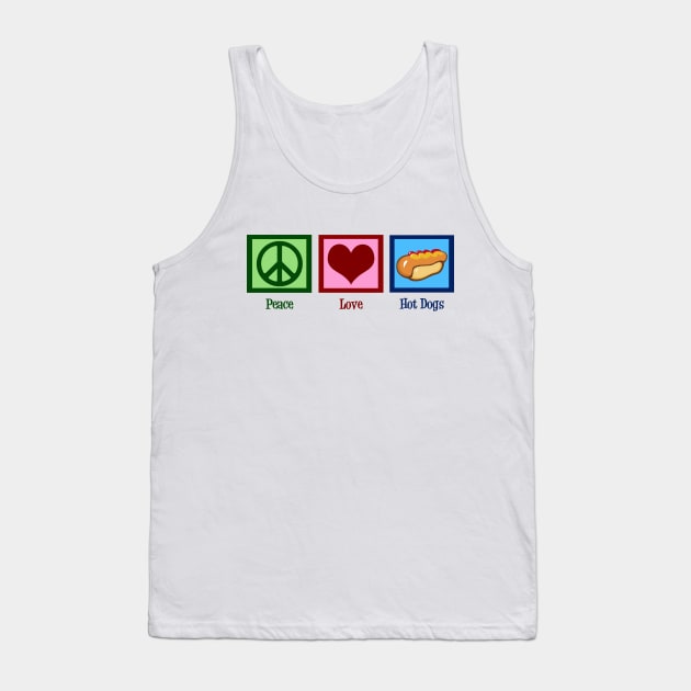 Peace Love Hot Dogs Tank Top by epiclovedesigns